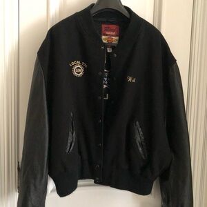 Vintage Reed Leather Sport Varsity Bomber Jacket